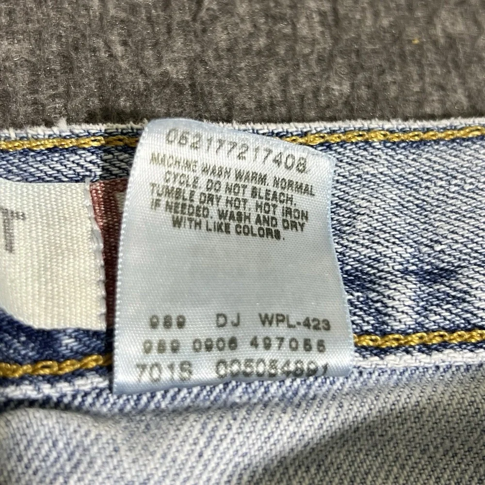 Levi's 505 Jeans Men 34x31 Blue Regular Fit Distressed Light Wash Denim Pants